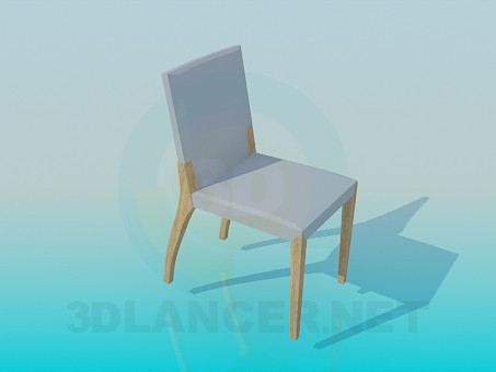 3d model Silla con patas de madera - vista previa