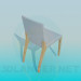 3D Modell Stuhl auf Holzbeinen - Vorschau