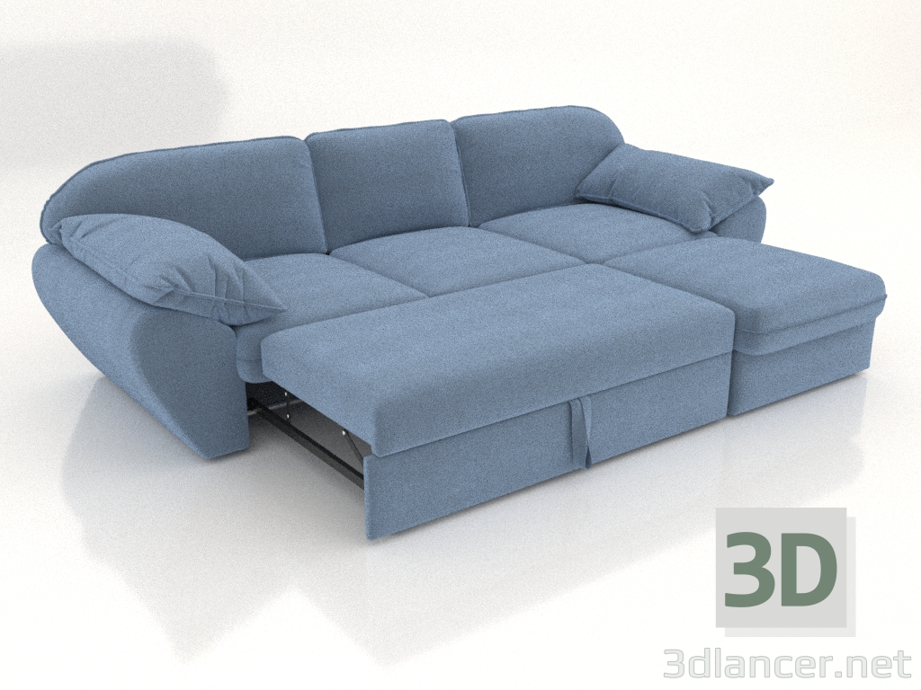 3d модель Диван-кровать увеличен LOUNGE (разложенный) – превью
