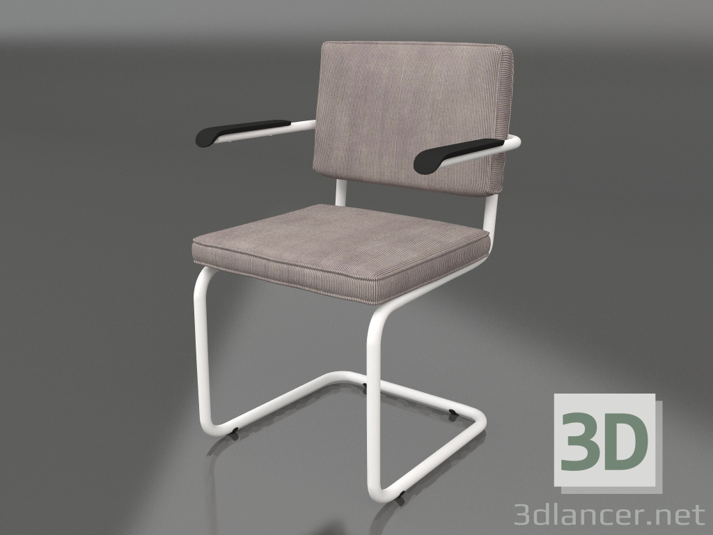 3d model Ridge Rib Armchair (Cool Gray) - preview