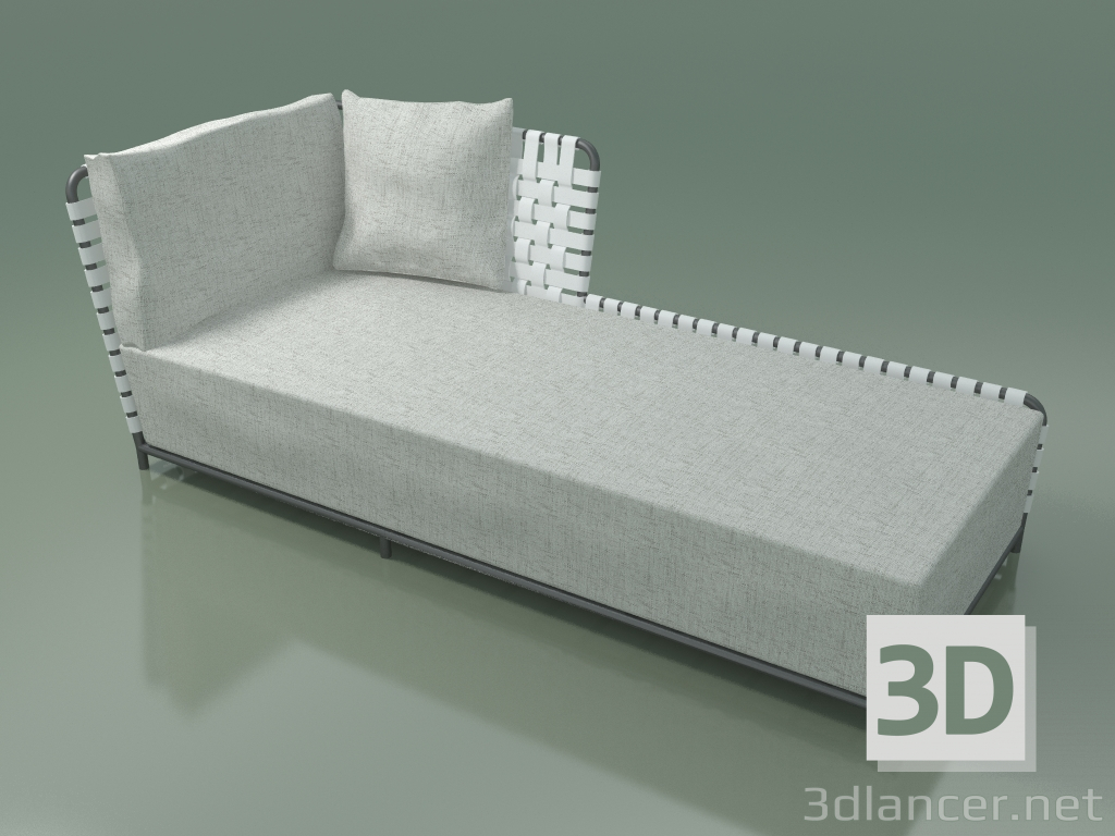 3D Modell Modulares Tagesbett InOut (820, grau lackiertes Aluminium) - Vorschau