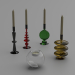 Glaskerzenhalter und Kerzen 3D-Modell kaufen - Rendern