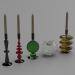 modello 3D di Candelieri e candele di vetro comprare - rendering