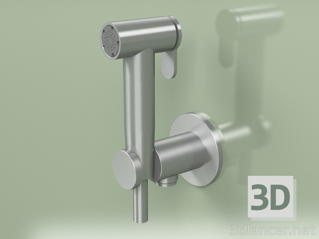 Modelo 3d Chuveiro bidê, suporte de parede e conexão de água do vaso sanitário (ID022, AS) - preview
