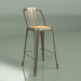 Modelo 3d Cadeira semi-bar Marais com assento em madeira (bronze arma) - preview