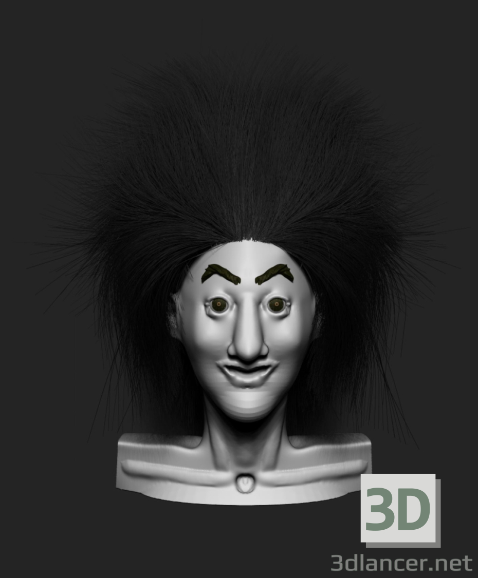 Modelo 3d Mulher caricatura - preview
