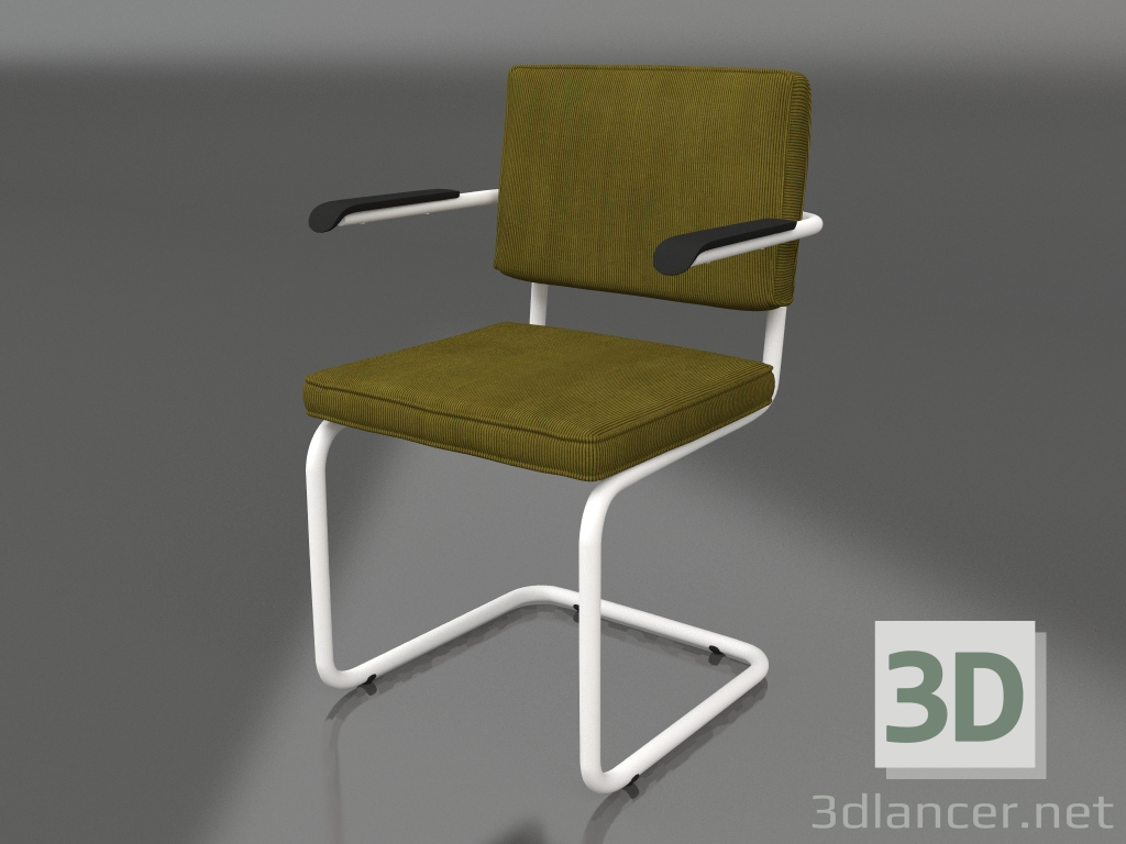 3d model Ridge Rib Armchair (Green) - preview