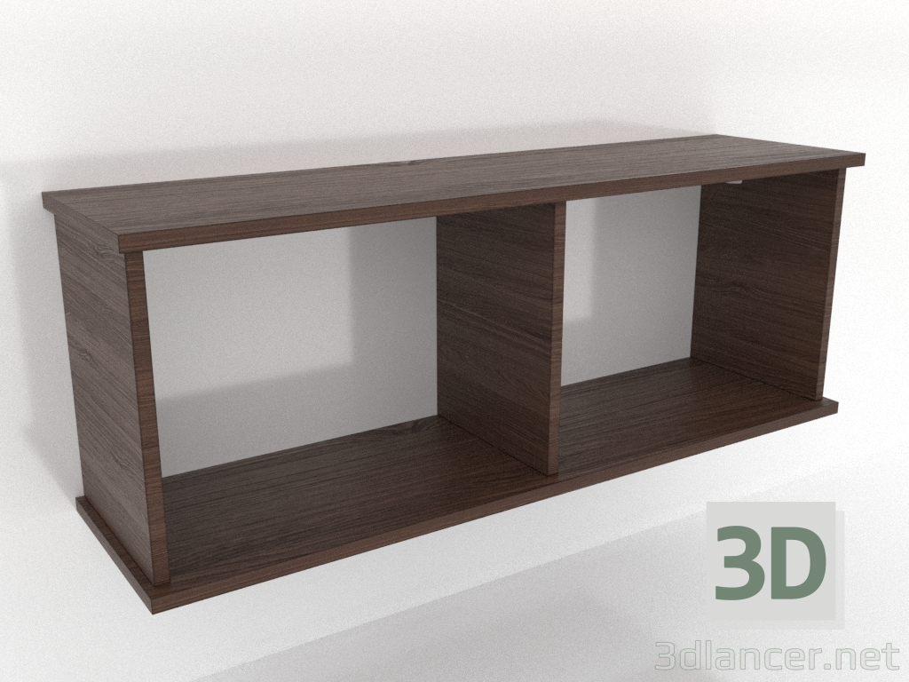 3d модель Підвісна полиця SHELF (відкрита) 1000 мм (темний горіх) – превью 3d модель Підвісна полиця SHELF (відкрита) 1000 мм (темний горіх) – превью
