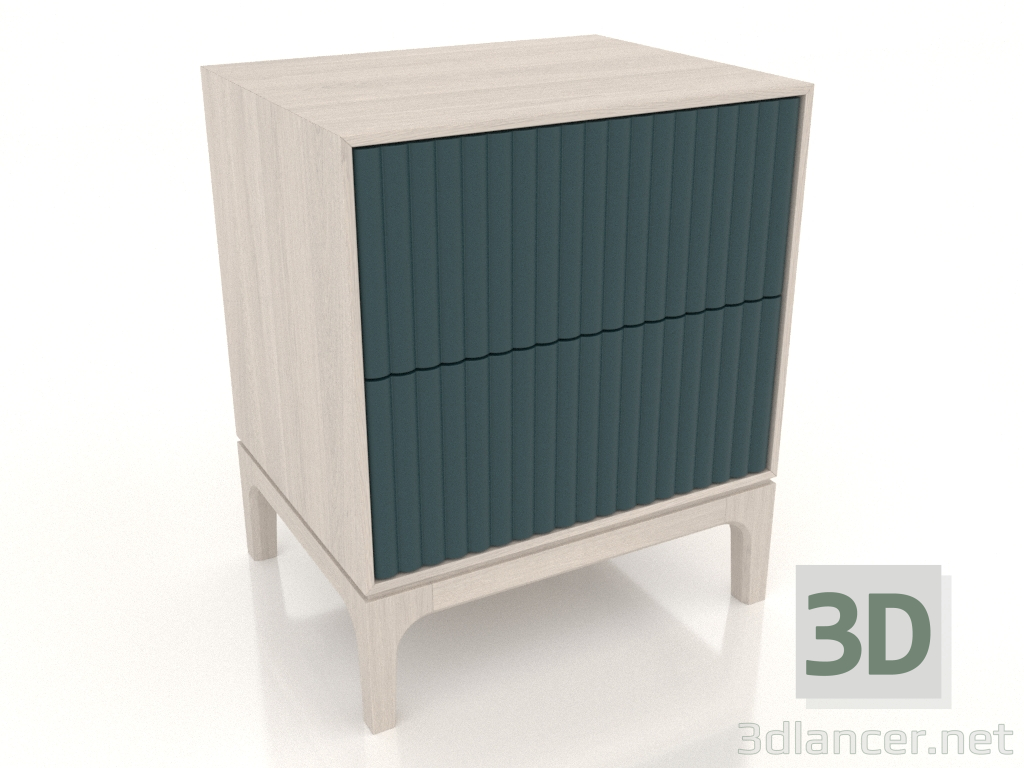 3d model Bedside table FARGO 2 drawers with milled facades (sea wave, bleached oak, option 4) - preview