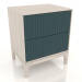 3d model Bedside table FARGO 2 drawers with milled facades (sea wave, bleached oak, option 4) - preview