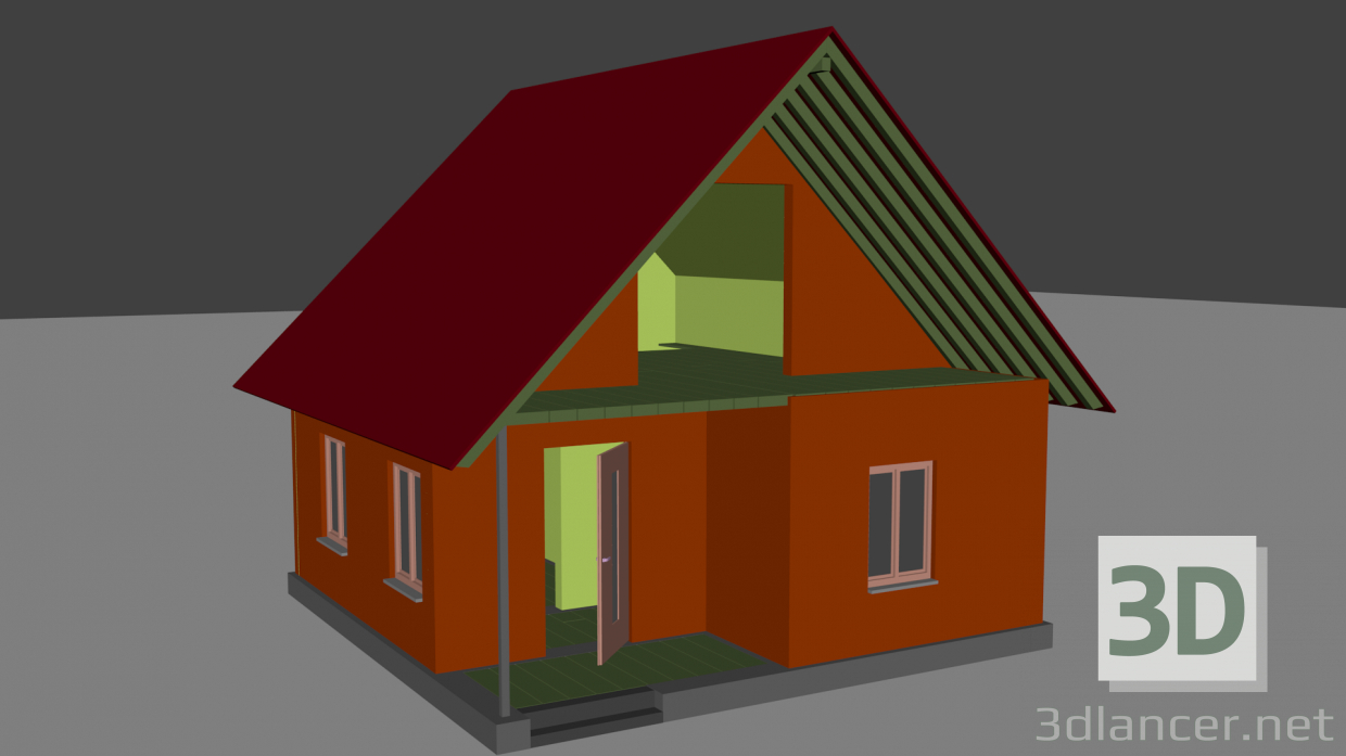 modèle 3D hutte - preview