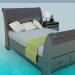 3d модель Односпальне ліжко – превью