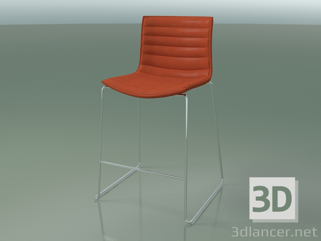 3D Modell Barstuhl 0476 (auf einem Schlitten mit Polsterung) - Vorschau