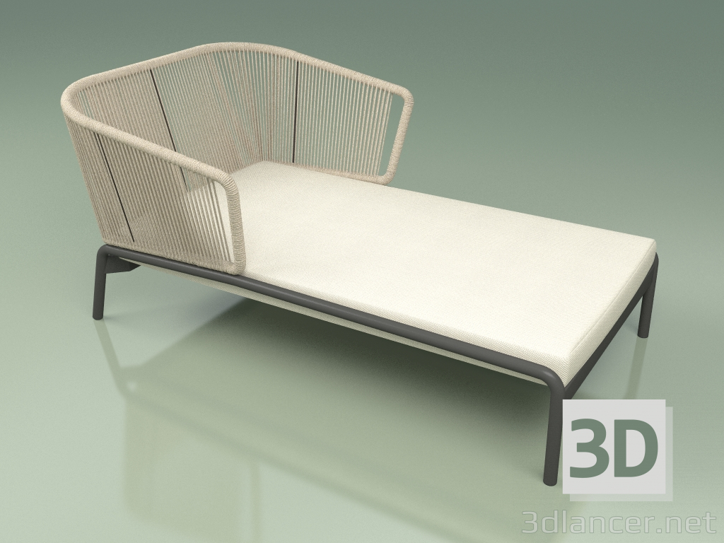 3D Modell Chaiselongue 004 (Cord 7mm Sand) - Vorschau