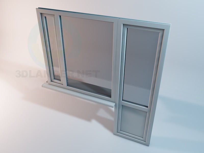 modelo 3D bloque de plástico del balcón - escuchar modelo 3D bloque de plástico del balcón - escuchar