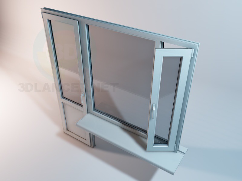 modelo 3D bloque de plástico del balcón - escuchar modelo 3D bloque de plástico del balcón - escuchar