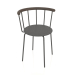 Modelo 3d Cadeira de jantar Babette (couro antracite, carvalho escuro, aço escuro) - preview