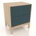 3d model Bedside table FARGO 2 drawers with milled facades (sea wave, lightened oak, option 4) - preview