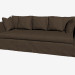 3D Modell Dreifaches Sofa, im klassischen Stil (dunkel) - Vorschau