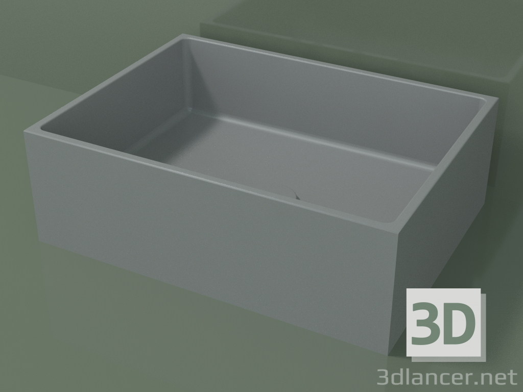 modèle 3D Vasque à poser (01UN21101, gris argenté C35, L 48, P 36, H 16 cm) - preview