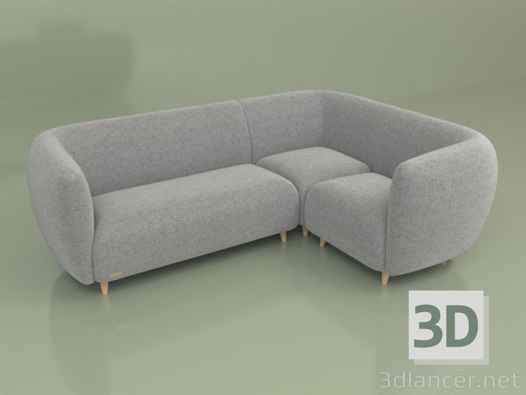 modèle 3D Canapé d'angle modulable Kyoto (K5 + K7 + K4) - preview