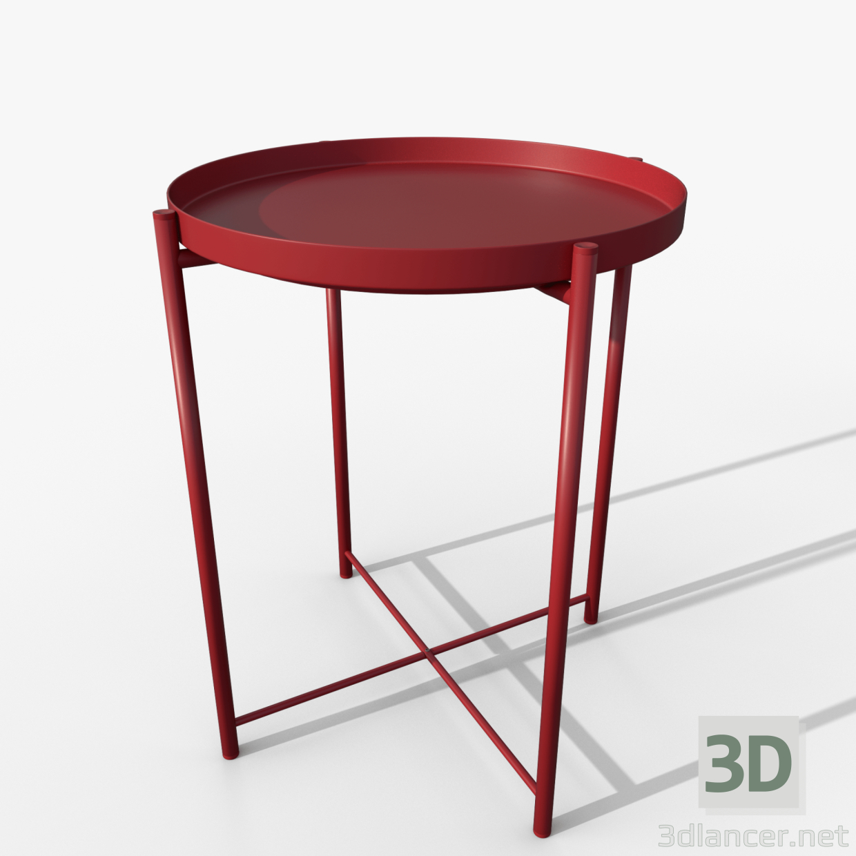 modello 3D di Tavolo Gladom rosso IKEA comprare - rendering