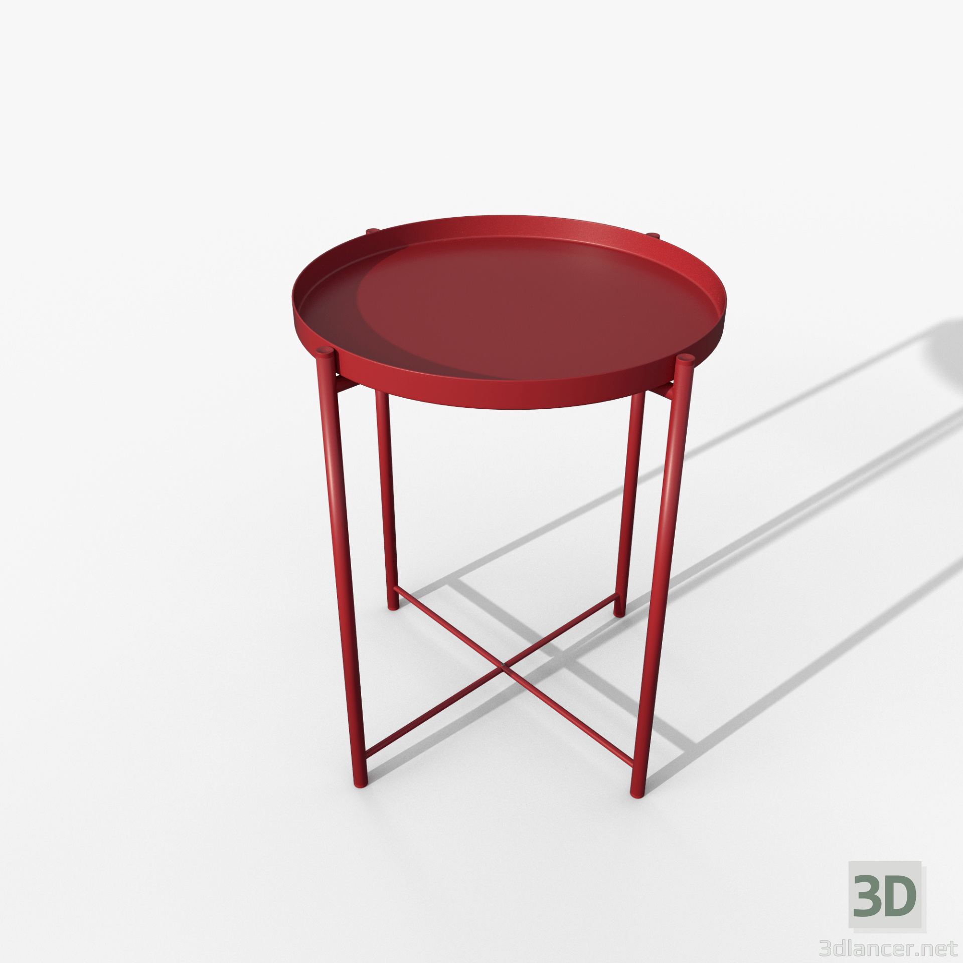 modello 3D di Tavolo Gladom rosso IKEA comprare - rendering