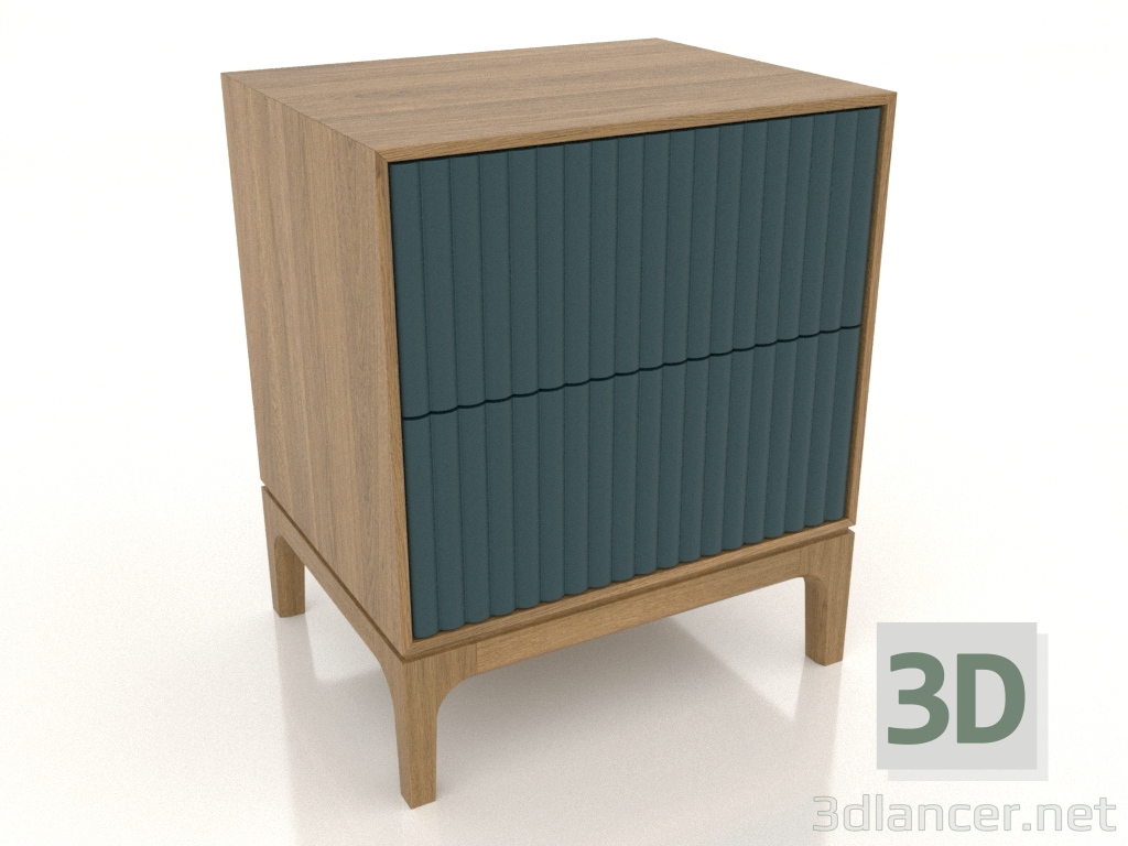 3d model Bedside table FARGO 2 drawers with milled facades (sea wave, natural oak, option 4) - preview