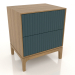 3d model Bedside table FARGO 2 drawers with milled facades (sea wave, natural oak, option 4) - preview
