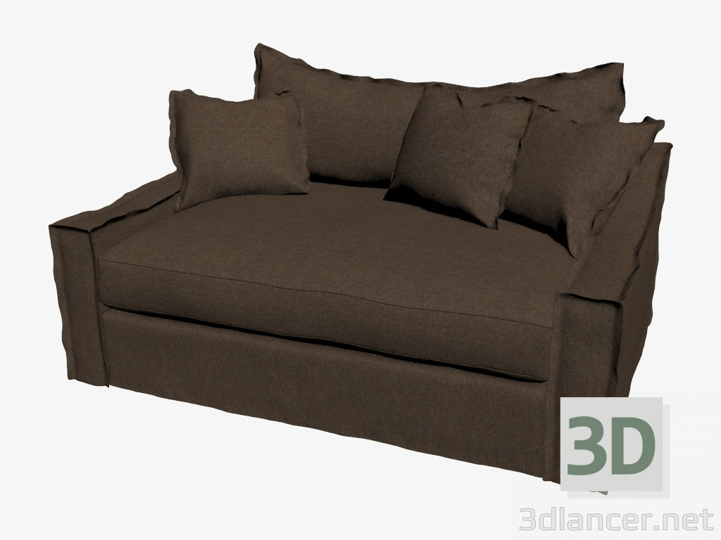3D modeli Çift kişilik yatak kanepe LOVESEAT (karanlık) - önizleme
