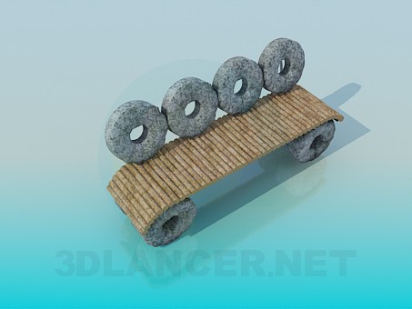 modello 3D Un'insolito pietra panchina - anteprima