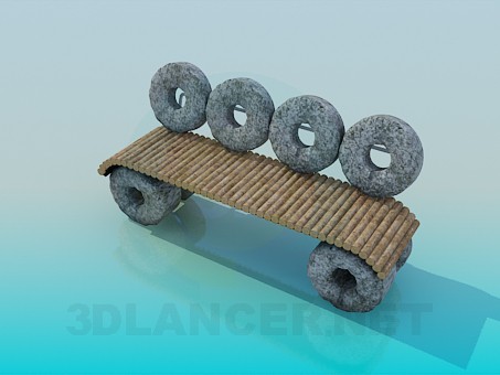 3d model An unusual stone bench - preview 3d model An unusual stone bench - preview
