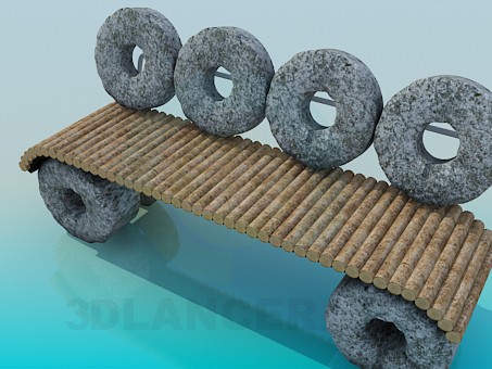 3d model An unusual stone bench - preview 3d model An unusual stone bench - preview