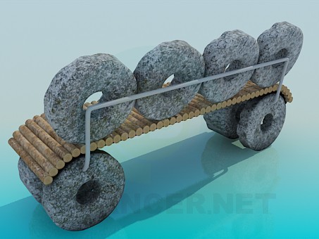 3d model An unusual stone bench - preview 3d model An unusual stone bench - preview