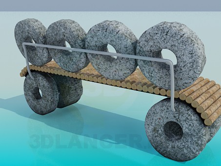 3d model An unusual stone bench - preview 3d model An unusual stone bench - preview
