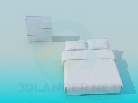 modelo 3D Cajonera y cama - escuchar modelo 3D Cajonera y cama - escuchar