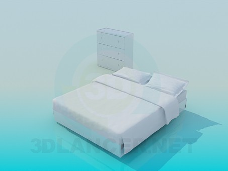modelo 3D Cajonera y cama - escuchar modelo 3D Cajonera y cama - escuchar