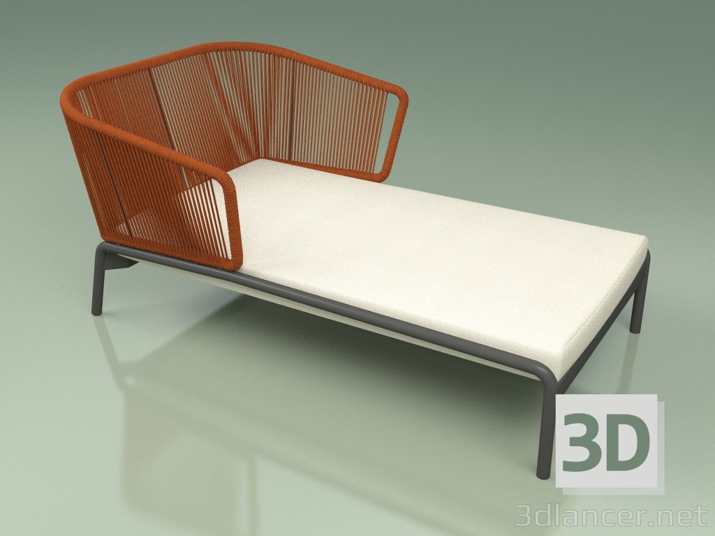 modello 3D Chaise longue 004 (Corda 7mm Arancione) - anteprima