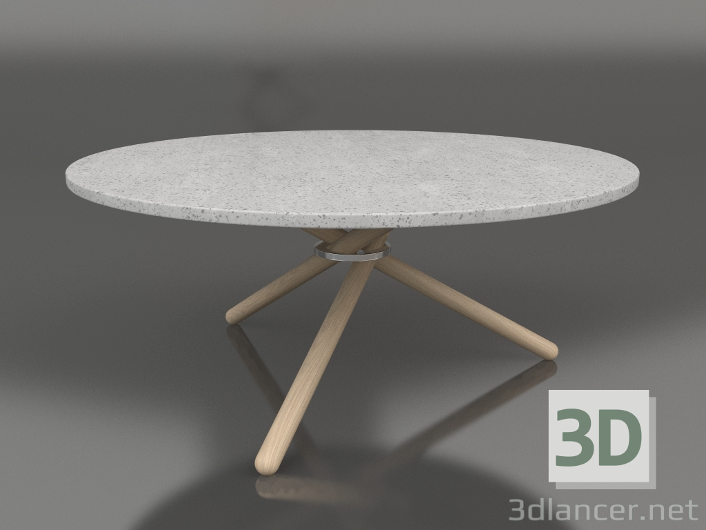 modello 3D Tavolino Bertha (Cemento chiaro, Rovere chiaro) - anteprima