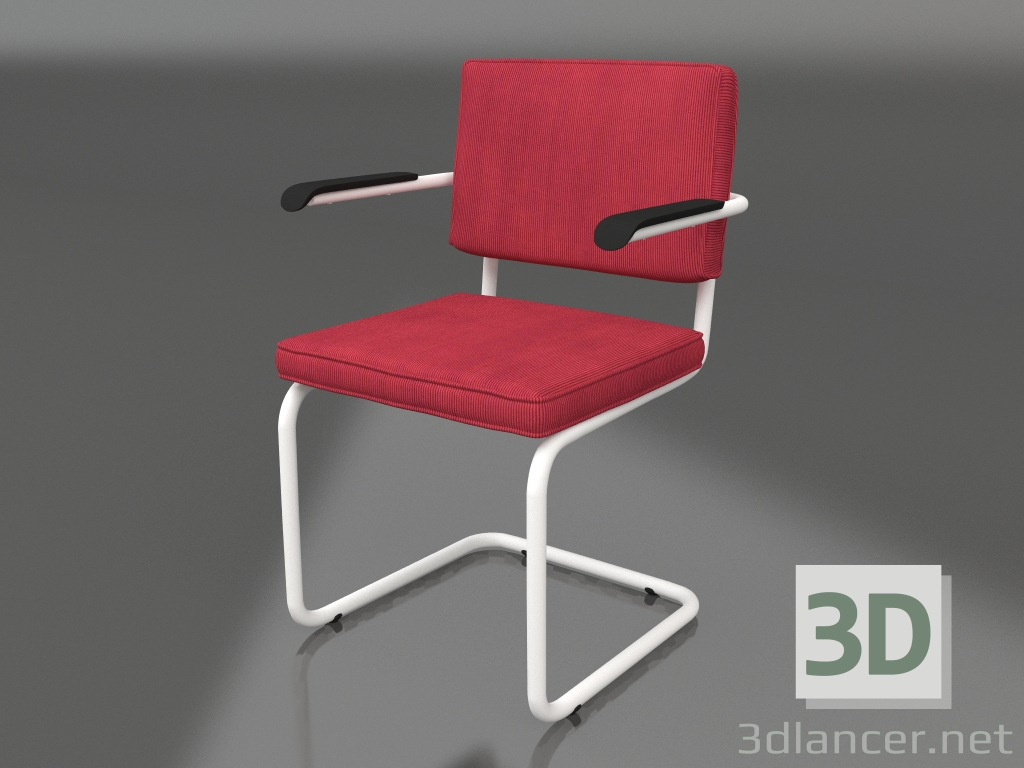 3d model Ridge Rib Chair (Red) - preview