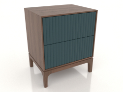 Bedside table FARGO 2 drawers with milled facades (sea wave, tobacco oak, option 4)