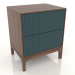 3d model Bedside table FARGO 2 drawers with milled facades (sea wave, tobacco oak, option 4) - preview