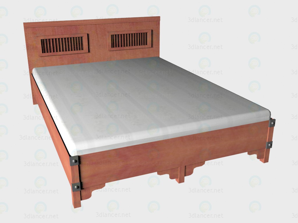 Modelo 3d Cama de casal 140 x 200 - preview