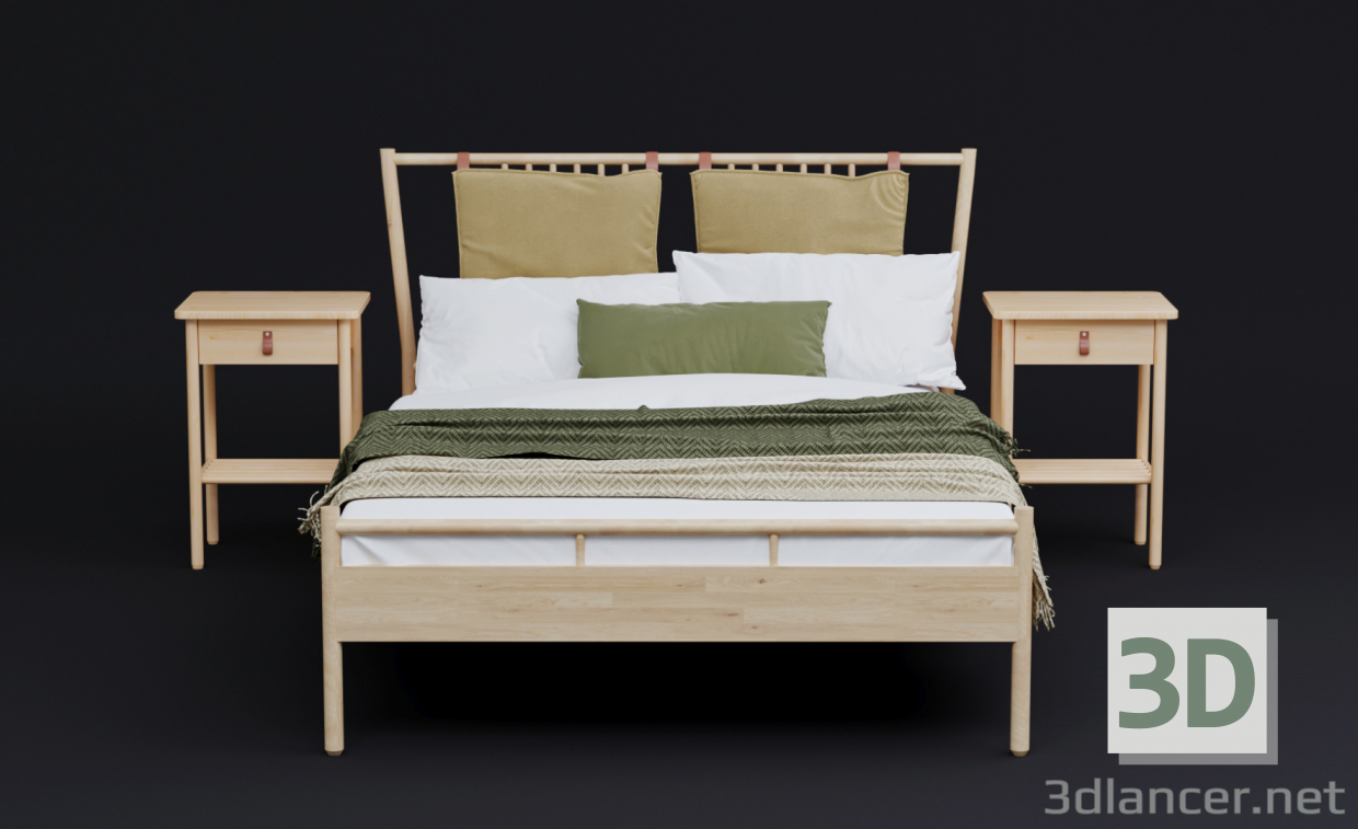 3d model Bed IKEA BJÖRKSNÄS 47797