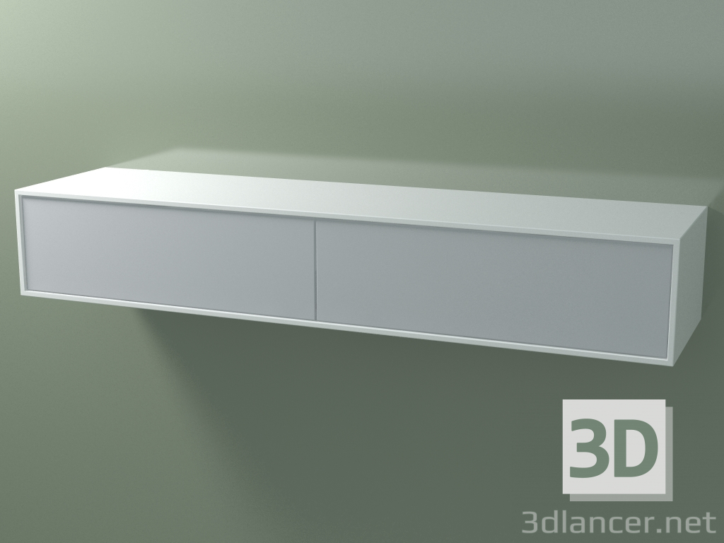 3D Modell Doppelbox (8AUFAA02, Gletscherweiß C01, HPL P03, L 144, P 36, H 24 cm) - Vorschau