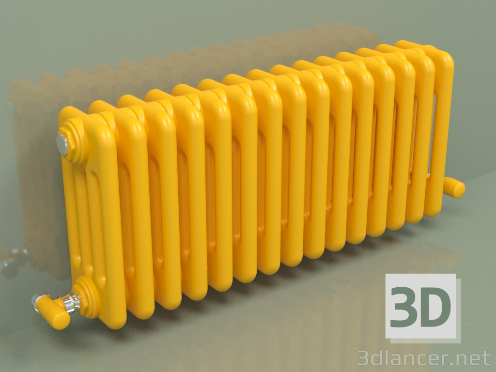 modello 3D Radiatore TESI 4 (H 300 15EL, giallo melone - RAL 1028) - anteprima