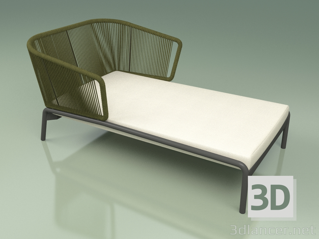 3D Modell Chaiselongue 004 (Kordel 7mm Oliv) - Vorschau