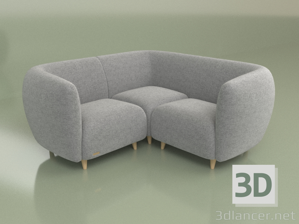 modèle 3D Canapé d'angle modulable Kyoto (K4 + K7 + K4) - preview