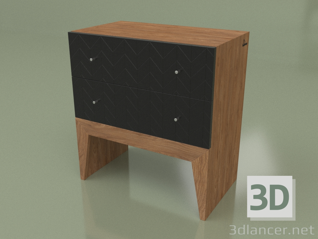 3D modeli Başucu masası HALA YENİ 2 (ral 9004 freza shevron oreh) - önizleme