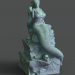 3d Mermaid on the stone model buy - render